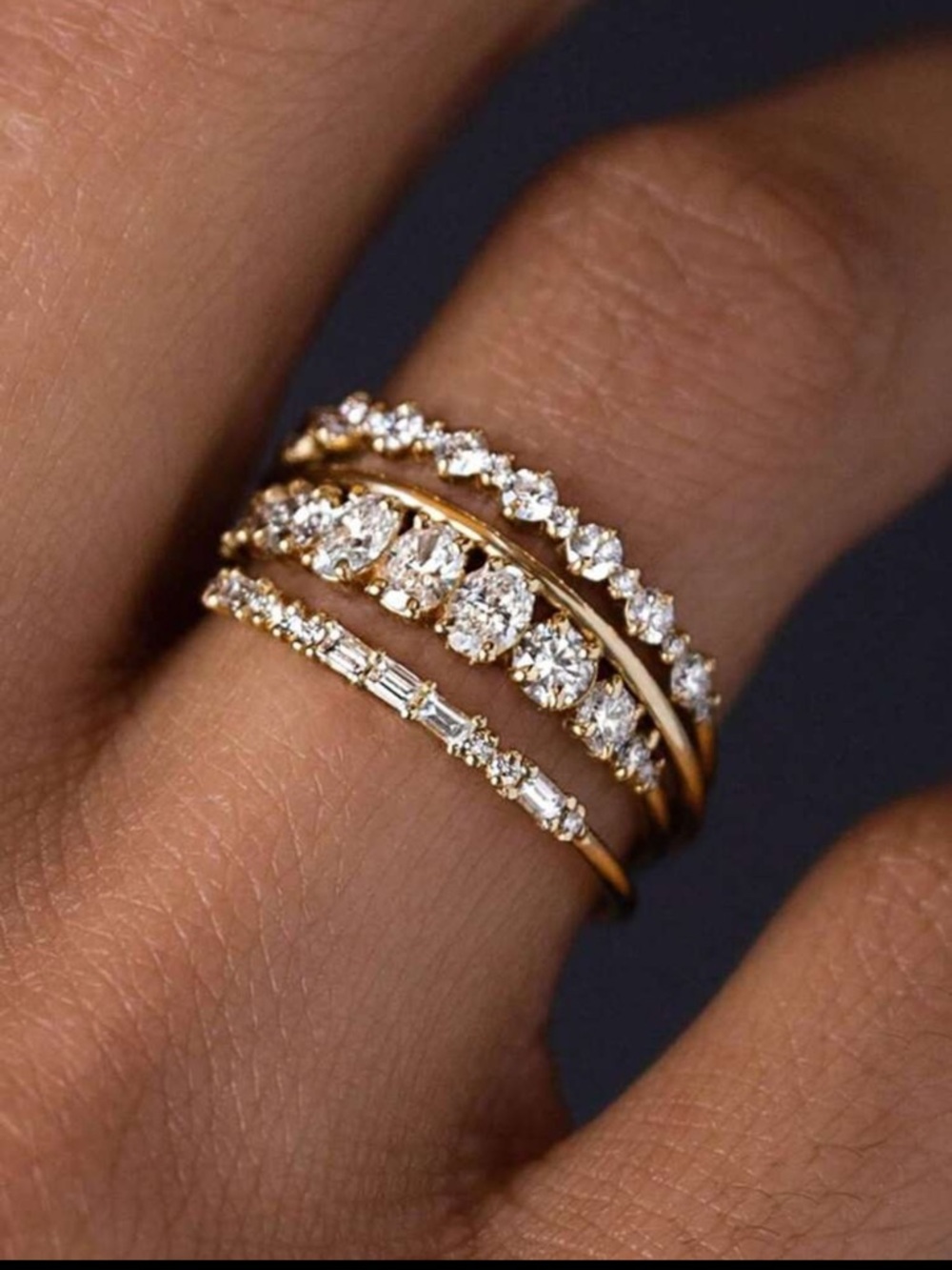 Gold stacking rings